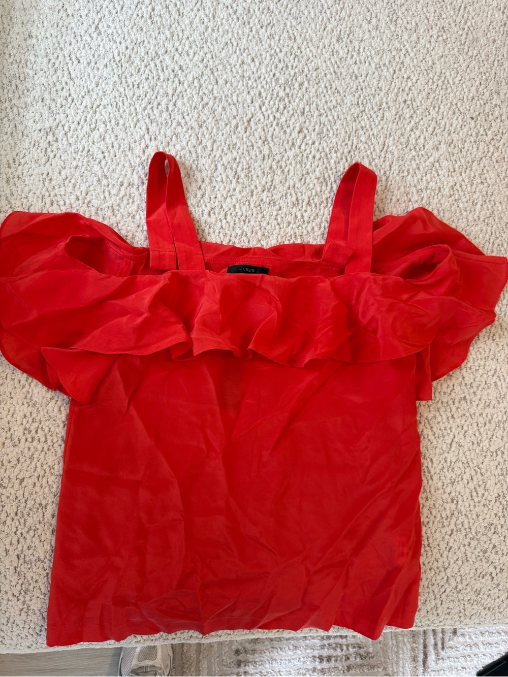 J. Crew Red Ruffle Off-Shoulder Camisole - Picture 6 of 6